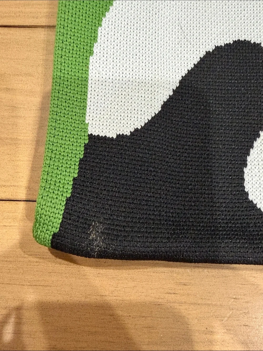 Kids Green Panda Knit Tote Bag